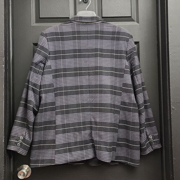 Free Assembly Long Sleeve Relaxed Fit Plaid Blazer Office Career Work Wear - Picture 11 of 16